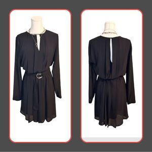 Women's Michael Kors Pleated Black Midi Dress Size Small